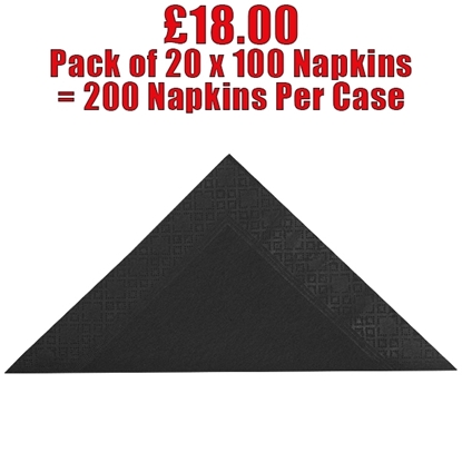 Picture of 33CM BLACK 2PLY NAPKIN - CLEARANCE SALE