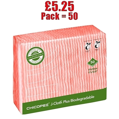Picture of Chicopee J-Cloth Plus Biodegradable & Compostable Red - CLEARANCE SALE