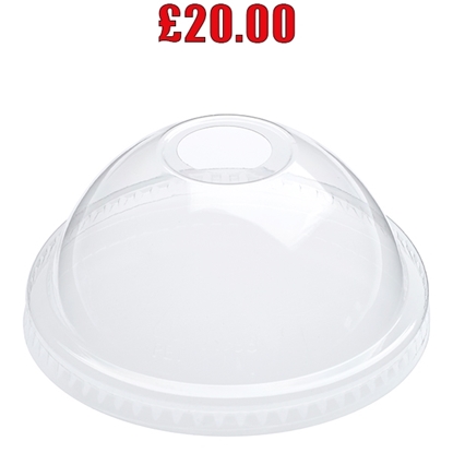 Picture of Clear Cold Cup Domed Lids 16oz & 20oz PET (Polyethylene Terephthalate) 98mm - CLEARANCE SALE