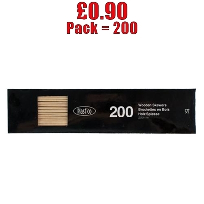 Picture of SKEWERS WOODEN 9" (PACK 200) - CLEARANCE SALE