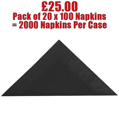 Picture of Swantex Black Napkin 40cm 2 Ply - CLEARANCE SALE