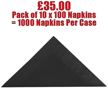 Picture of Swantex Black Napkin 40cm 3 Ply - CLEARANCE SALE