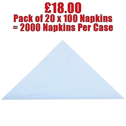 Picture of Swantex Sky Blue Napkins 33cm 2 ply - CLEARANCE SALE