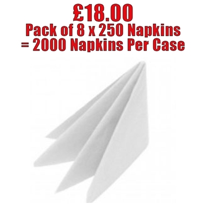 Picture of Swantex White Cocktail Napkin 25cm 2 ply 100% recycled - CLEARANCE SALE