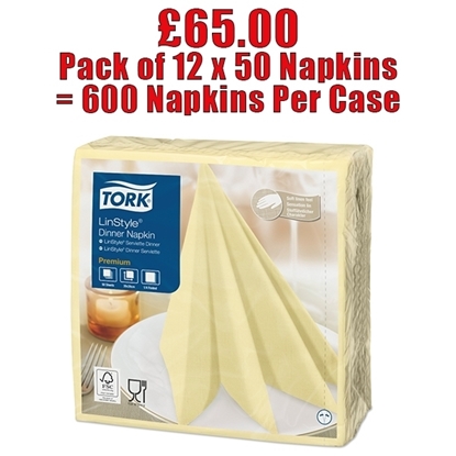 Picture of Tork Linstyle Dinner Napkin 1/8 Folded 1 Ply Premium - CLEARANCE SALE