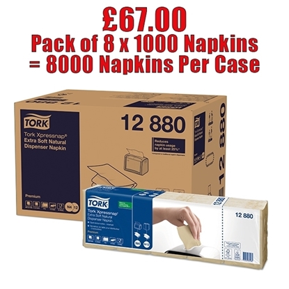 Picture of Tork N4 Xpressnap Extra Soft Natural Dispenser Napkin 2 Ply - CLEARANCE SALE