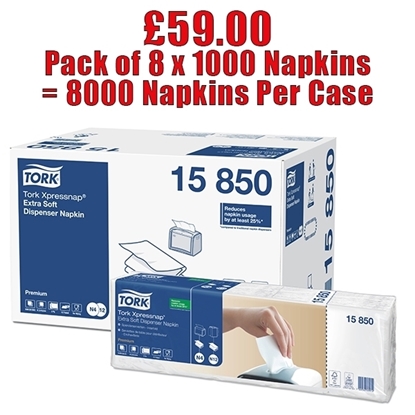 Picture of Tork Xpressnap N4 Extra Soft White Dispenser Napkin 2 ply - CLEARANCE SALE