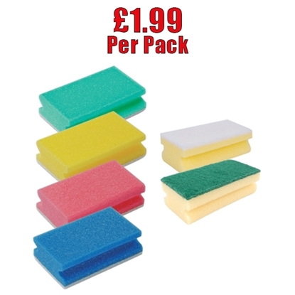 Picture of Red Gripped Sponge Scourer 13x7x4cm - CLEARANCE SALE