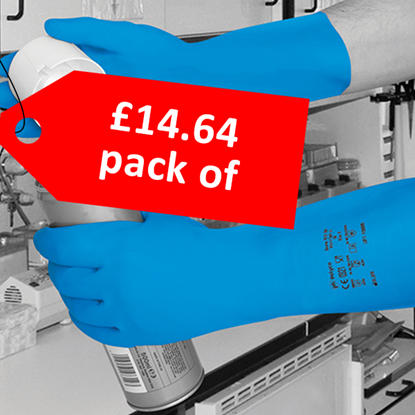 Picture of Nitri-Tech Blue Nitrile Glove Medium Flock Lined - CLEARANCE SALE